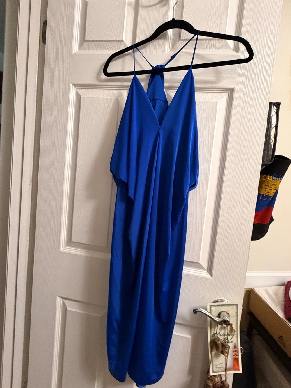 Sleeveless V-Neck Midi Dress in Cobalt Blue